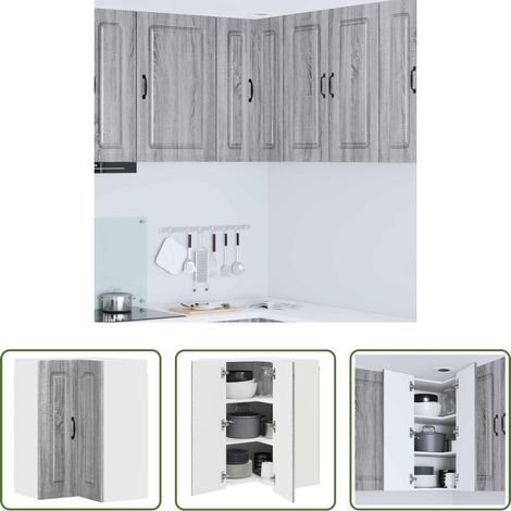 Armoire murale - Armoire de cuisine Kalmar Gris Sonoma 57 x 57 x 80 cm (1/5)
