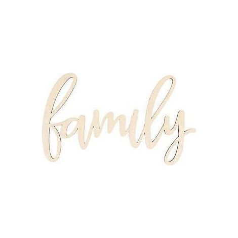 Panneau décoratif mural en bois « Famille » (non fini) 30,5 x 18 x 0,4 cm