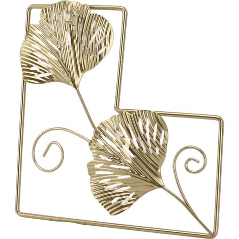 Décoration murale en métal doré à la feuille, en fer forgé, de style nordique, idéale pour le salon ou la chambre. (1/5)