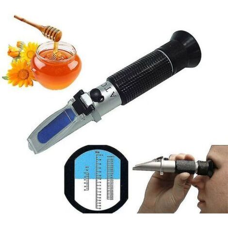 Beekeeping Refractometer: Water, Sugar Content (Brix 58-92%), Water 10-33%, Portable Device