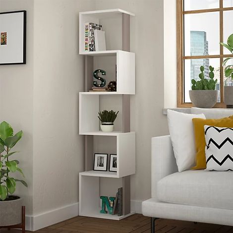 LIBRERIA PIRI 35X30X161 BIANCA E MOCHA