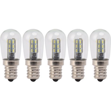 Ampoule LED E12 haute luminosité 120V, lampe de réfrigérateur avec 24 perles pour réfrigérateur, 5 pièces (1/5)