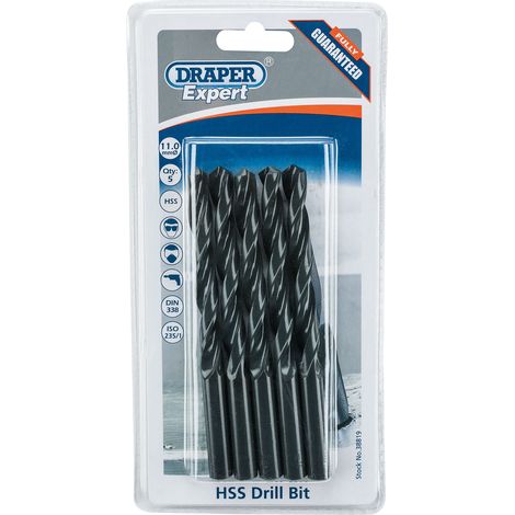 Draper 38819 Draper Expert HSS Drill Bit, 11 x 220mm (Pack of 5) (1/5)
