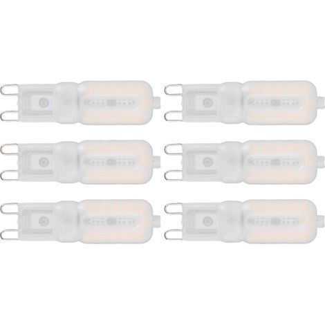 Dimmbare G9-Glühbirne, augenschonend, energiesparend, 5 W, 22 LEDs, kleine Glühbirnen für Deckenleuchten und Schreibtischlampen, 6er-Pack, warmweißes Licht, 220 V (1/5)