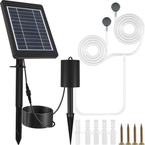 Solar Pond Pump, 3W Solar Pond Pump, 3 Modes, Pond Air Pump with Oxygen Tube and 2 Air Stones