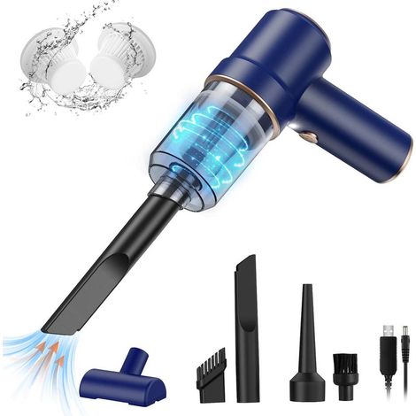 Aspirateur à Main sans Fil, Aspirateur de Voiture, Mini Aspirateur à Main, Aspiration Puissante, Rechargeable 2 en 1 Succion Légère pour Nettoyage d'animaux Poils Voiture Maison (1/5)