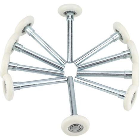 Roulettes de Porte de Garage Lot de 10 roulettes de rechange en nylon pour porte de garage avec tige de 5,1 cm Roulette Porte Coulissante Douche (1/5)