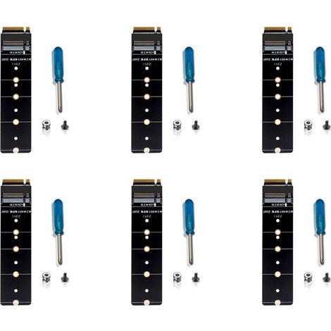 Geeignet für 6X M.2 NVMe M Key geschützte PCB-Platine Konverter PCIe 4.0 Solid-State-Drive Schutzadapter, unterstützt 2230 bis 2280.
