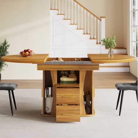 Mesa extensible MDF con almacenamiento para salón moderno OKMYHOME (1/5)