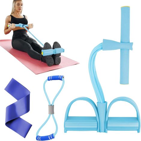 Multifunctional Tension Rope, 4/6 Tube Sit-up Bodybuilding Expander Bands, Pedal Pull Ropes, Elastic Sport Expander, Fitness Pedal Resistance Bands, Leg Exerciser (1/5)