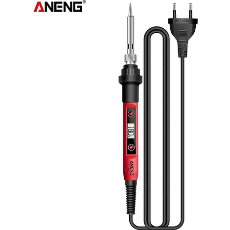 ANENG 12-teiliges Lötkolben-Set, Mini-Elektrolötkolben mit LCD-Digitalanzeige, intelligenter WE-EU-Stecker