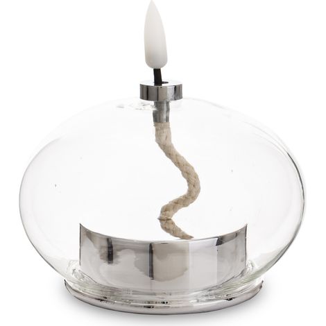 Bougie LED avec minuterie, argentée, transparente, 10,5 x 10 x 10 cm (1/5)