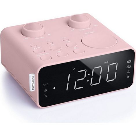 Double Alarme - Led Blanc - Tuner Numérique Fm/mw - 6 Mémoires - Aux In - Rose - Muse