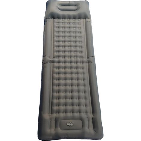 Matelas Gonflable, Pompe Intégrée, Design Imperméable, gris (1/2)
