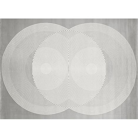 Tapis gris à motifs ronds 200 x 290 cm UTAH