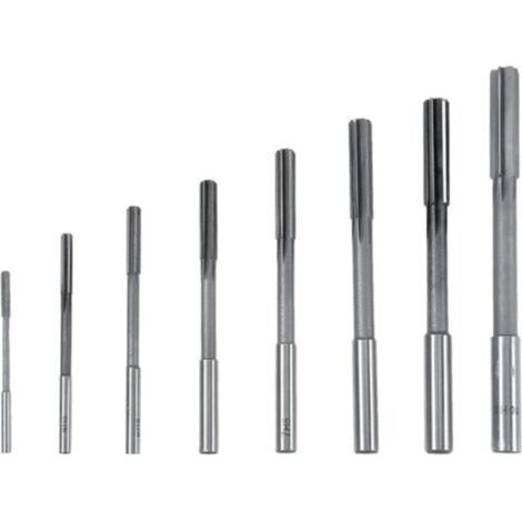 HSS 4-flute straight machine reamers – Set of 8 pieces (3 to 10 mm) in high-speed steel for precision machining