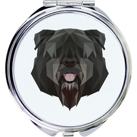 Bouvier des Flandres - uno specchio con foto e iscrizione geometrica di Art-Dog (1/3)