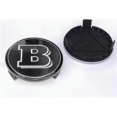 Lot von 4 Cache-Moyeux de Roue 75 mm für Mercedes CE GLK GLC CLS ML ABR, Emblem Central de Jante Automobile Style Barbus Noir, 4 Pièces Noir (1/2)