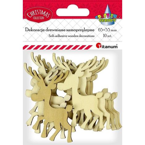 Renna di legno autoadesiva 10 pezzi