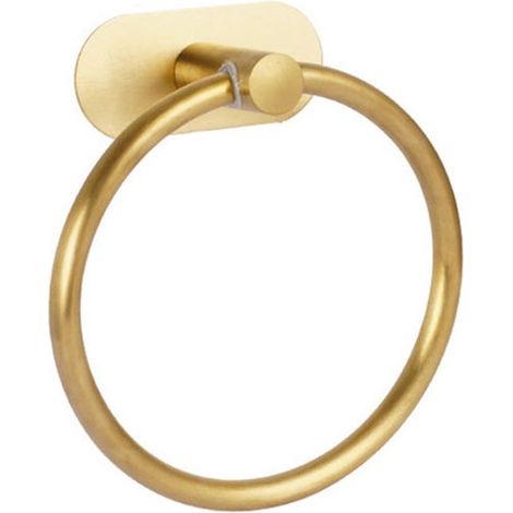 Anneau porte-serviettes en acier inoxydable - Anneau porte-serviettes - Anneau porte-serviettes de salle de bain - Sans perçage - Anneau porte-serviettes - Or (1/5)