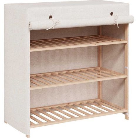 Maison Exclusive - Scarpiera con Rivestimento Bianca 79x40x80 cm in Tessuto (1/5)