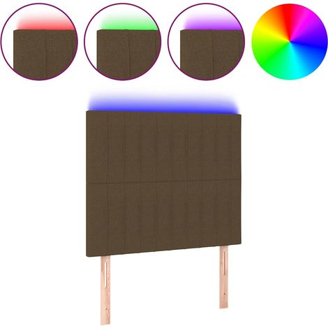 Maison Exclusive - Cabecero con luces LED tela marrón oscuro 80x5 (1/5)