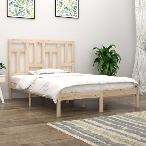 Cadre De Lit Moderne: Queen Size - Lit Double - Bois de pin massif 160x200 cm Chic-307058 (1/4)
