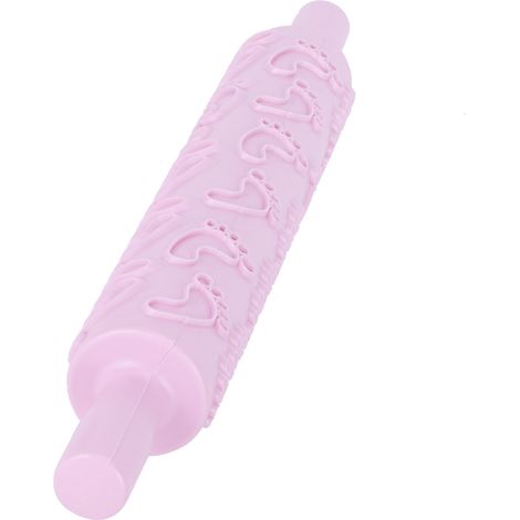 Rouleau à pâtisserie en plastique pour décorer gâteaux et pâtisseries - Modèle empreintes pieds (1/5)