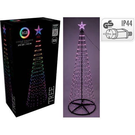 Basic-co Árbol de Navidad LED RGB Negro 2,10 metros (1/2)