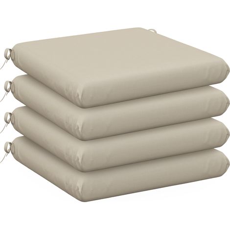 Coussins de chaise beige lot 4 galettes 47x47 cm rembourrage épais