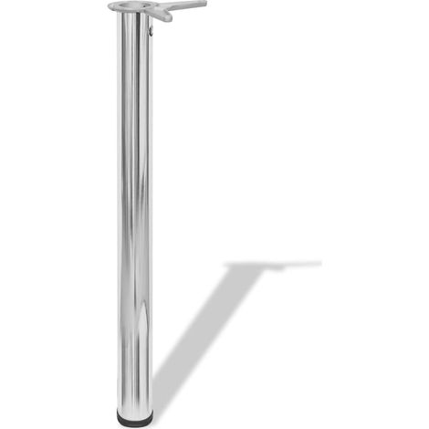 4 pieds de table réglables en hauteur 710 mm Chromé