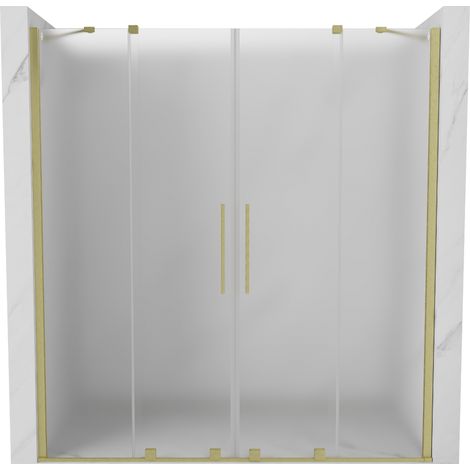 Mexen Velar Duo porta doccia scorrevole 170 cm, effetto ghiaccio, oro spazzolato - 871-170-000-32-55 (1/5)