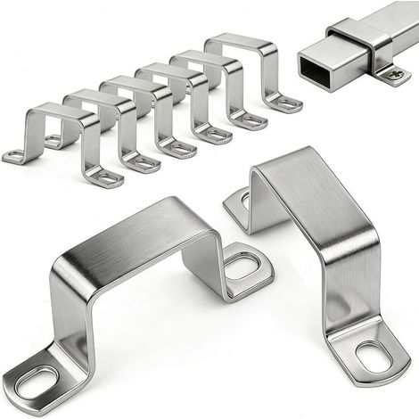 8 Pièces Collier Serrage Carre 60x30mm Acier Inoxydable 304 pour La Construction de Portails Les Travaux de Serrurerie etc Tube Rectangulaire Il Est Utilisé en Intérieur Comme en Extérieur (1/5)