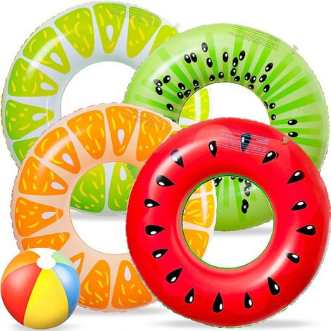 Bouées gonflables, anneaux en caoutchouc pour enfants et adultes, flotteurs de piscine gonflables en forme de fruits, jouets de piscine gonflables - tfrf (1/5)