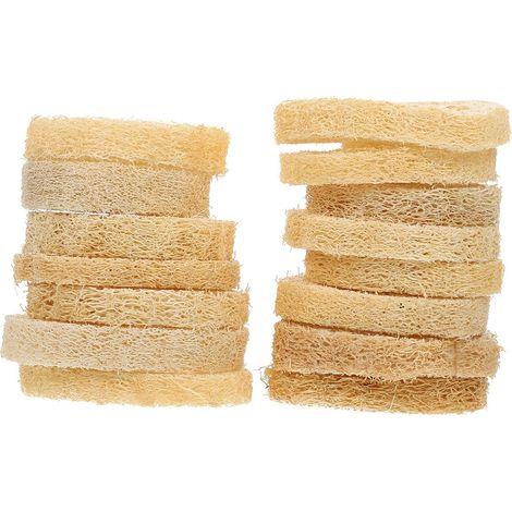 Boîte de rangement pour savon salle bain KICHOUSE , lot 15 , en luffa naturel , forme simple et natu (1/5)