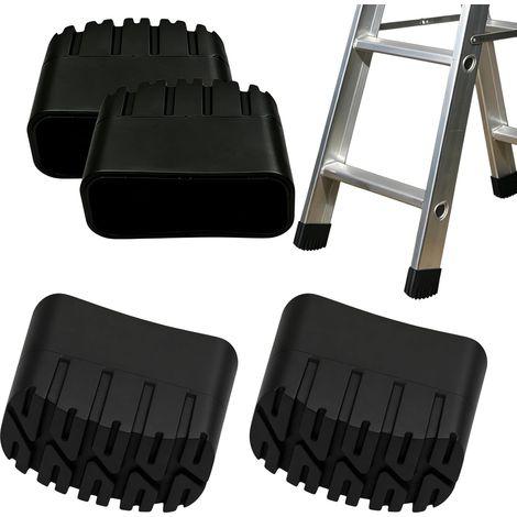 Gummifüße für Leitern – 4er-Set – Robust, schwarz – Rutschfest, 50 x 20 mm – Für Aluminiumleitern – Schützt Fußböden in Innenräumen (1/5)