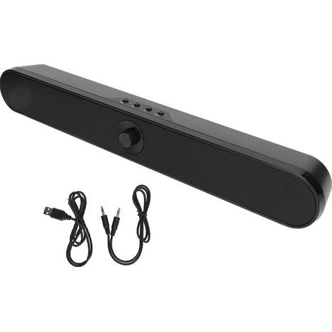 Barre de son, une barre de son Bluetooth noire pour home cinéma, son surround et utilisation avec téléviseur/ordinateur portable. (1/5)