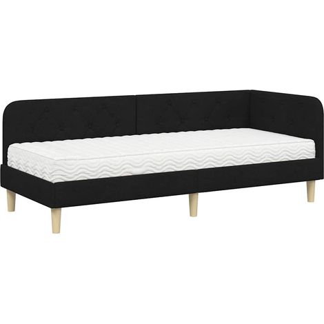 Maison Exclusive - Eckbettgestell Schwarz 80 x 200 cm Stoff
