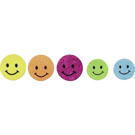Glorex Moosgummi Sticker Smileys, 30 Stück Sticker