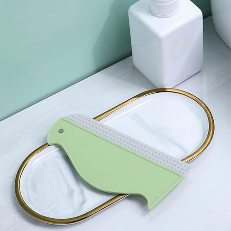 Lot de 3 grattoirs en silicone pour vitres de douche, nettoyant pour miroirs de cuisine (1/5)