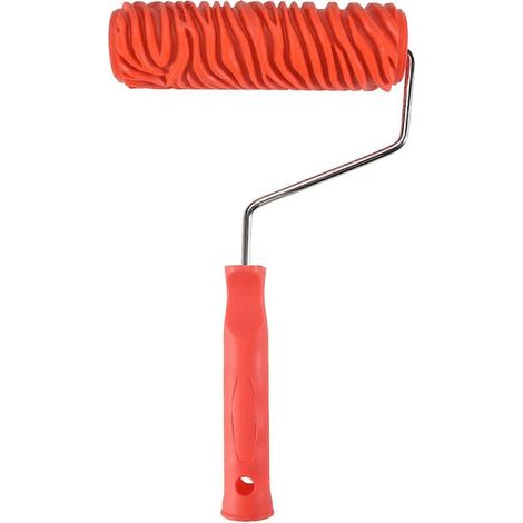 Rouleau à peinture à rayures zébrées en relief de 18 cm avec poignée pour la décoration murale (1/5)