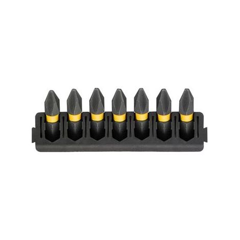 Portapuntas DeWalt de 25 mm para 7 puntas + puntas Flextorq PH2 DT70807