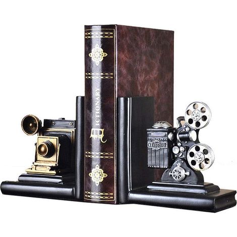 Sujetalibros antiguos y robustos, prensas para libros para oficina, estudio, CD, DVD, decoración (proyector de cámara)