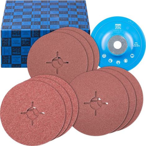 Pferd-Tools Discos abrasivos de fibra 125 mm grano 36-80