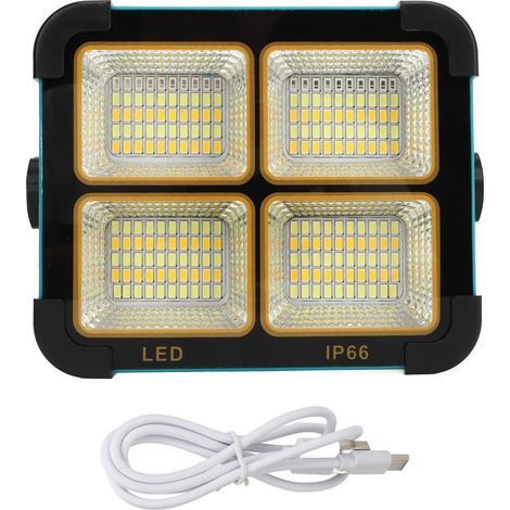 Lampe solaire de travail LED, 100W, 10000LM, 3000 à 6000K, IP66, étanche, Rechargeable, Portable, lampe d'extérieur (1/5)
