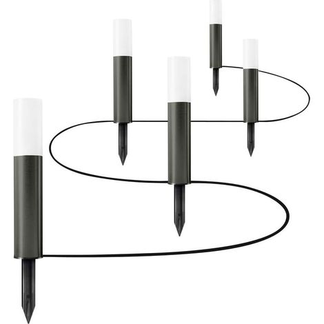 Guirlande lumineuse de jardin Osram LED Endura Garden Pole Mini, pour usage extérieur, blanc chaud, 5 pylônes, hauteur : 22,7 cm