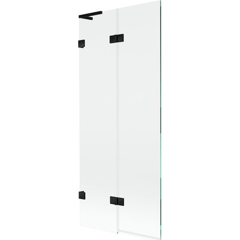 Mexen Lunar L paroi de baignoire à 2 volets gauche 80 x 150 cm, transparent, noir - 897L-080-100-70-00-L (1/5)