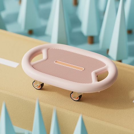 Skateboard de fitness abdominal silencieux pour améliorer la fonction cardiorespiratoire. Skateboard d'exercice avec genouillère rose. (1/5)