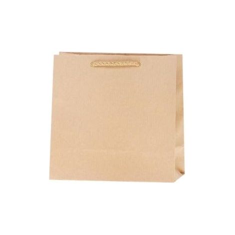 Bolsa Kraft de 90 g, 16x16x8 cm, forma de roseta cuadrada