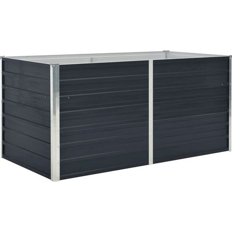 Jardinière, Pot de Fleurs d'extérieur, 160 x 80 x 45 cm Acier galvanisé Anthracite OIB7065E (1/5)